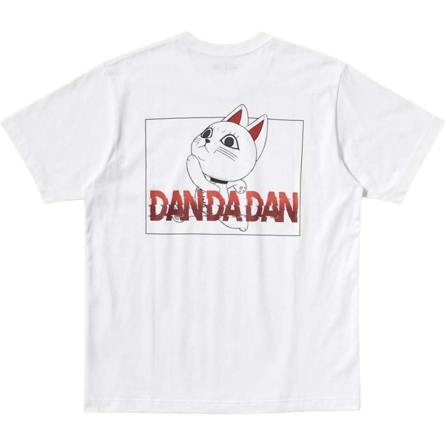 UNIQLO DAN DA DAN T Shirts Unisex White Crew Neck Moderate Straight Fit