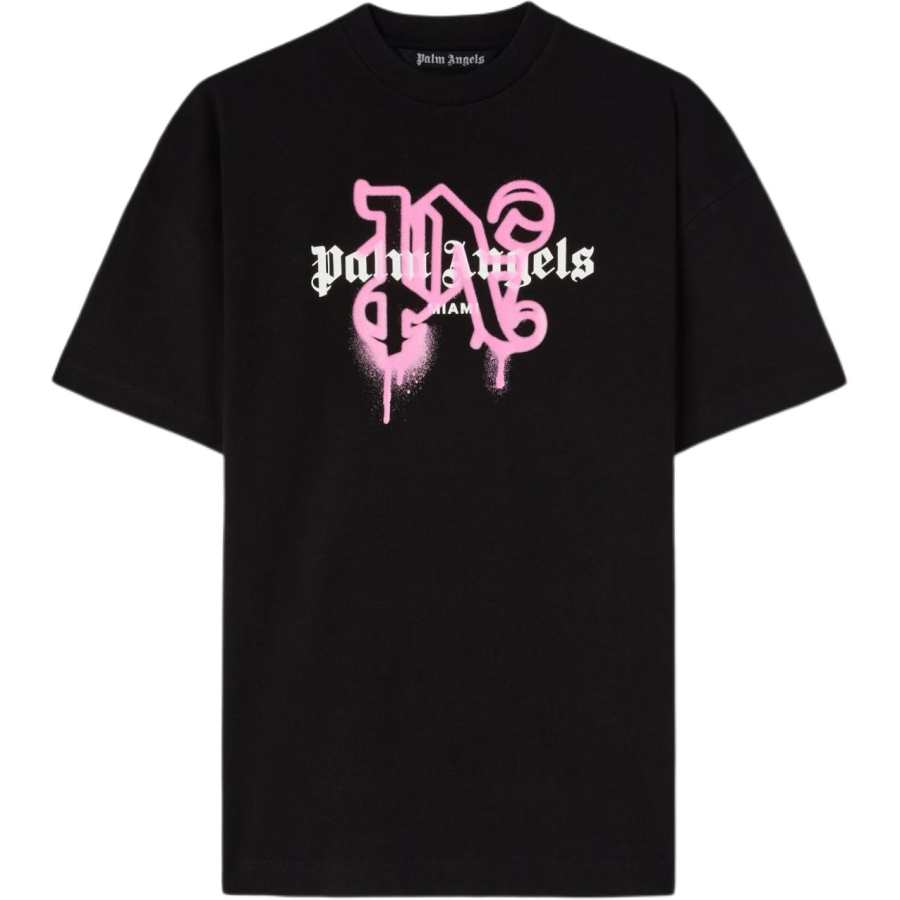 Palm Angels Miami Monogram Spray-print T-shirt