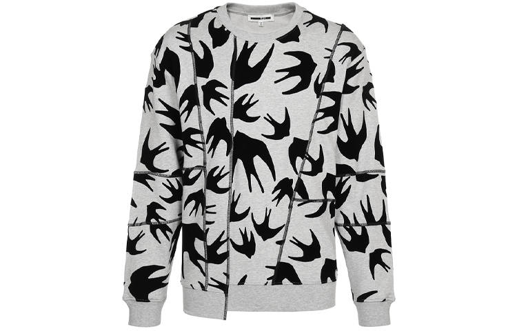 McQ Alexander McQueen Sweatshirts Men's Light Gray Crew Neck Moderate Regular