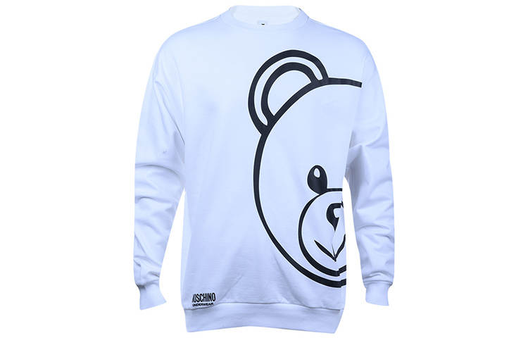 MOSCHINO Sweatshirts Men's White Crew Neck Moderate Regular