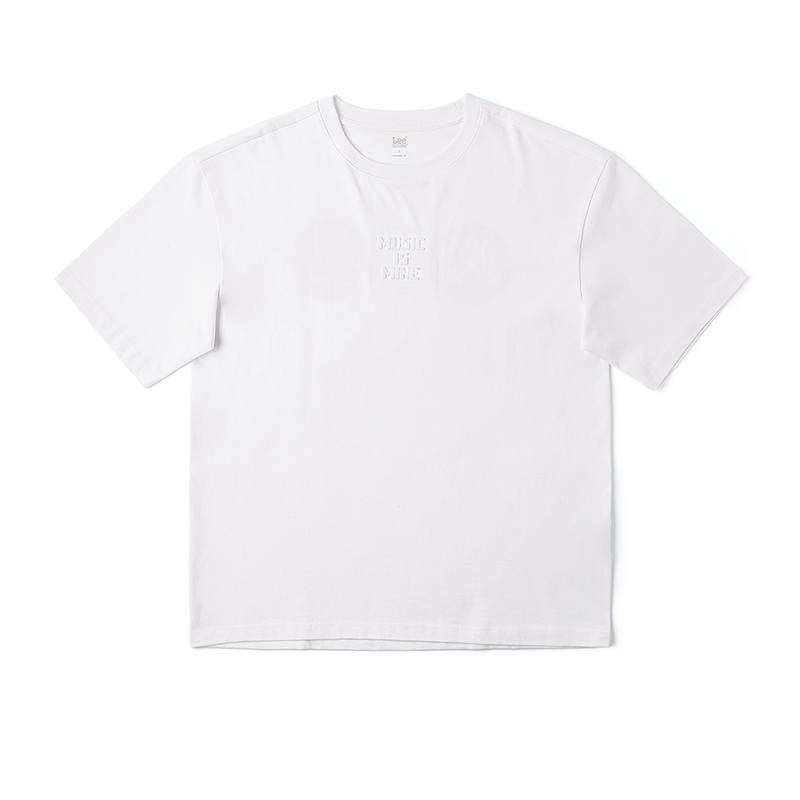 Lee T Shirts Men's White Crew Neck Moderate Straight Fit
