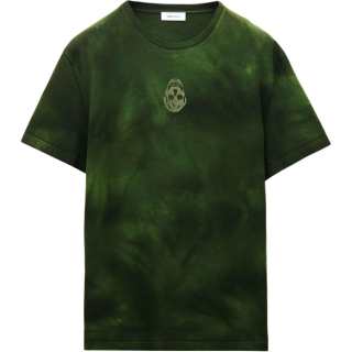 Alexander McQueen Skull Embroidered Tie Dyed T Shirt
