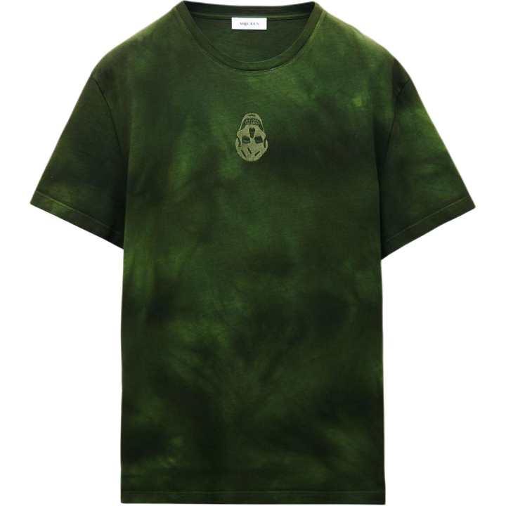 Alexander McQueen Alexander McQueen Skull Embroidered Tie Dyed T Shirt