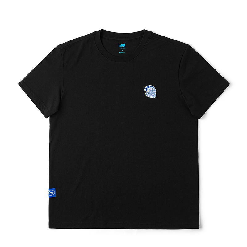 Lee T Shirts Men's Black Crew Neck Moderate Straight Fit