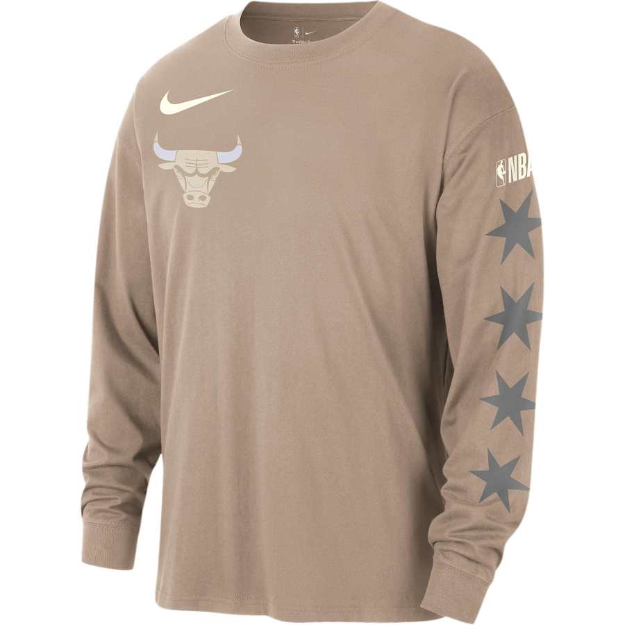 Nike Nike Chicago Bulls Courtside City Edition Men's Nike Nba Max90 Long Sleeve T Shirt