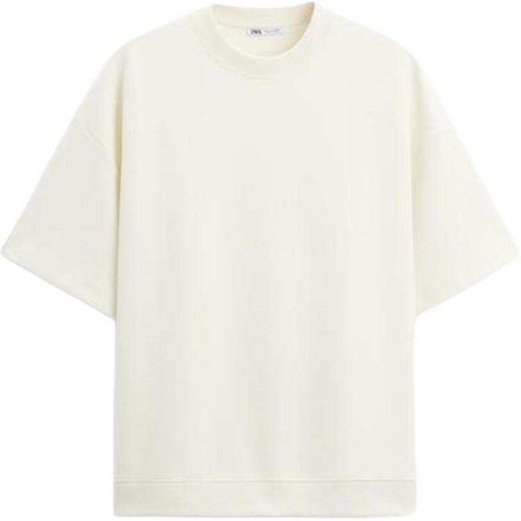 ZARA T Shirt Men's Frosted White