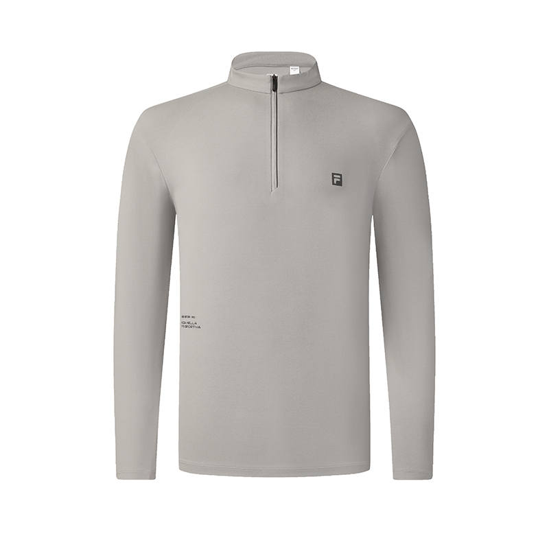 FILA T Shirts Men's Puyeh Gray Stand Collar