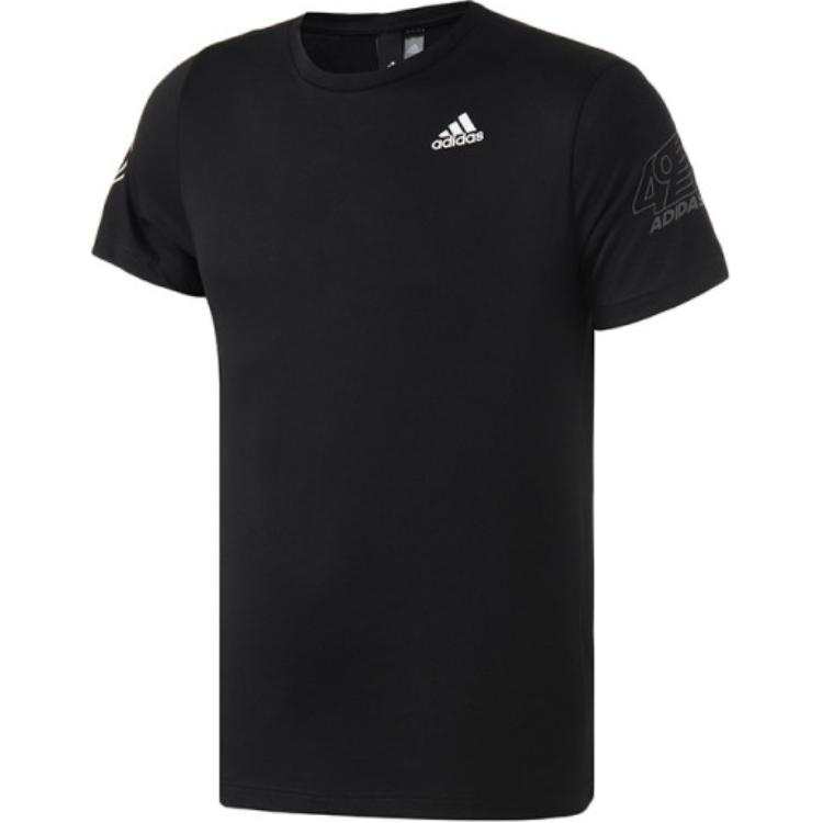 Adidas Adidas T Shirts Men's Black Crew Neck Moderate Straight Fit