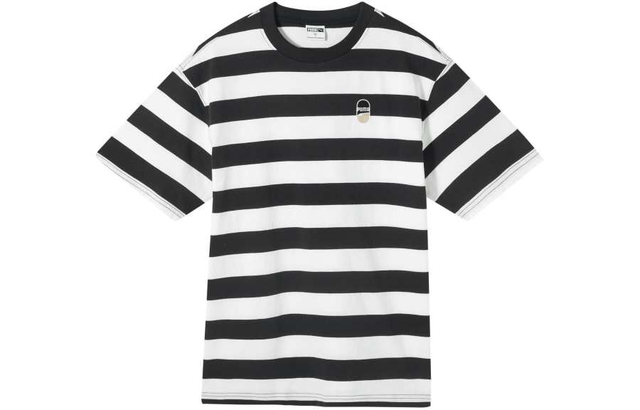 PUMA Downtown T Shirts Men's Black Crew Neck Moderate Straight Fit