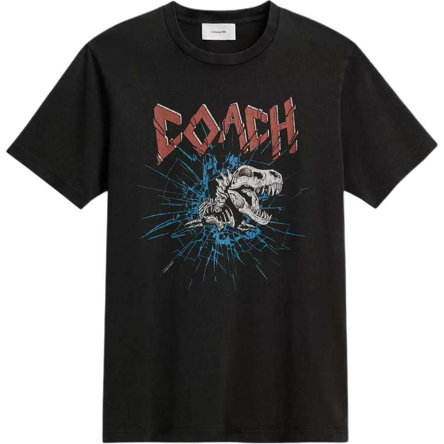 COACH COACH T Shirts Unisex Black Crew Neck Moderate