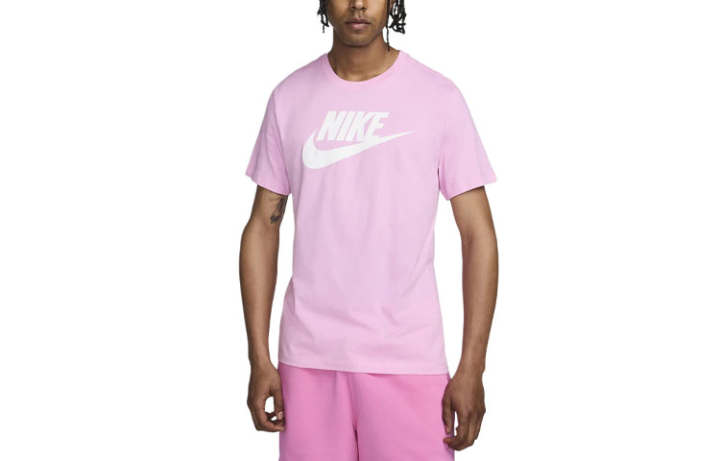 Nike Nike T Shirts Men's Pink Crew Neck Moderate Straight Fit