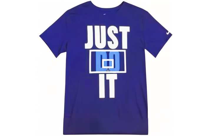 Nike Nike T Shirts Men's Blue Crew Neck Moderate Straight Fit