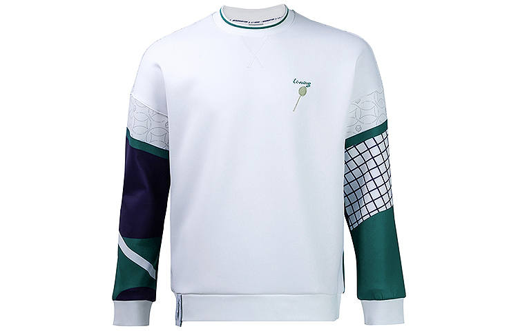 Li-Ning Li Ning Sweatshirts Men's White Crew Neck Moderate Regular