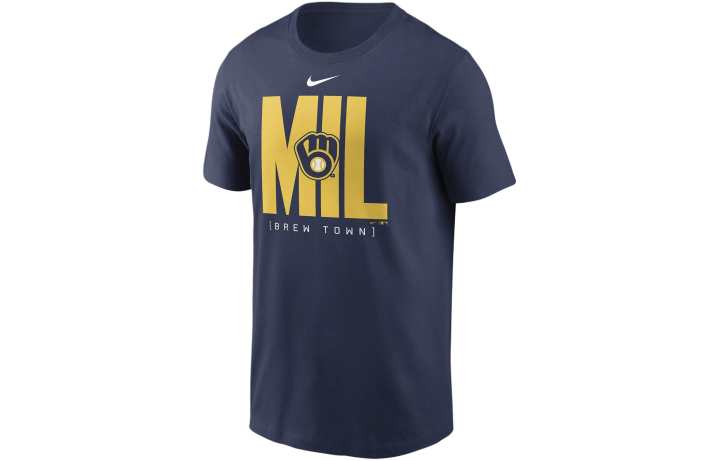 Nike Nike T Shirt Milwaukee Brewers Men's Marine Blue