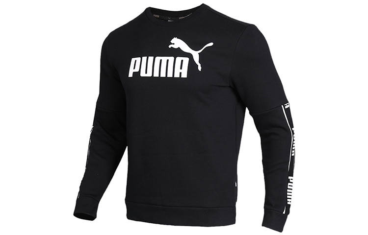 PUMA PUMA ESSENTIALS Fleece Lined Thermal Casual Sports Pullover Sweatshirt Men's Black