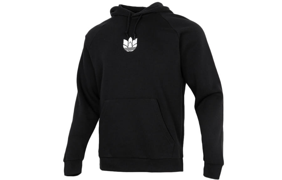 Adidas Originals Trefoil Sweatshirts Men's Black Hooded Thickened Other
