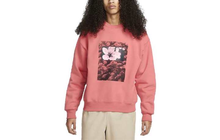 Nike Nike Sweatshirts Men's Orange Red Crew Neck Moderate Regular