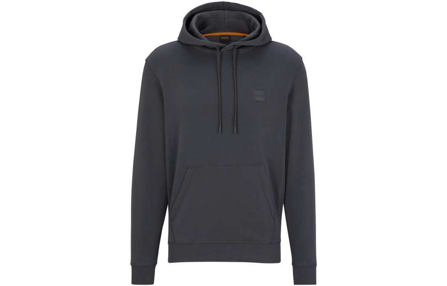 HUGO BOSS 【Previous Season】logo-patch cotton hoodie