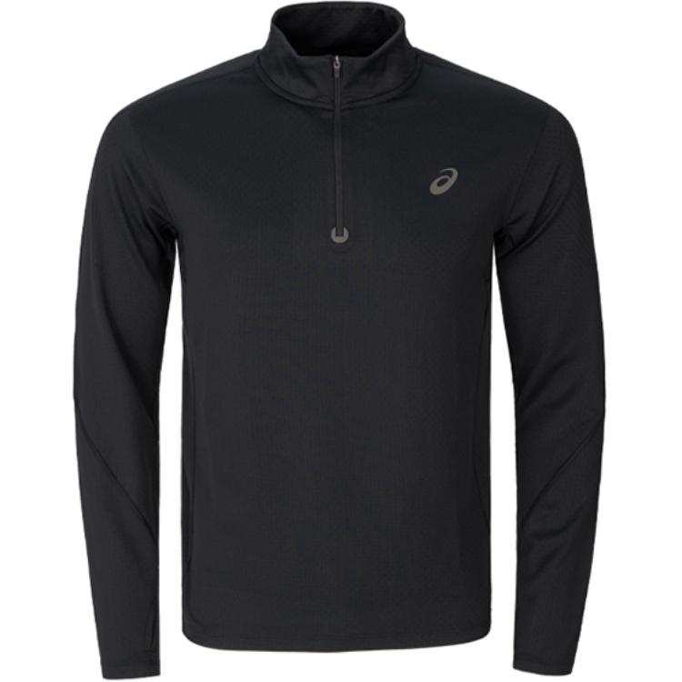 ASICS T Shirts Men's Black Stand Collar Moderate