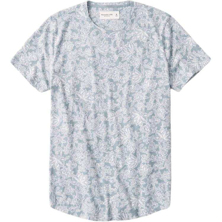Abercrombie&Fitch T Shirt Men's Light Blue Floral
