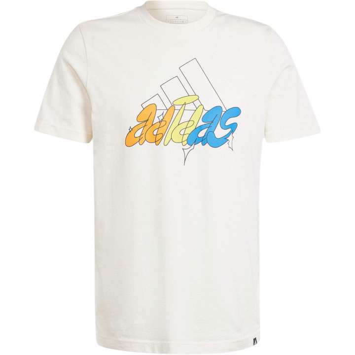 Adidas Adidas T Shirts Men's White Crew Neck Moderate Straight Fit