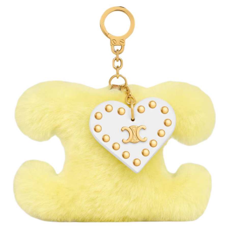 CELINE CELINE Triomphe Wool Bag Charm Bag Merch Women's Yellow
