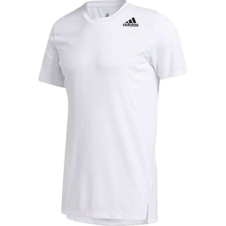 Adidas Adidas T Shirts Men's White Crew Neck Moderate Straight Fit