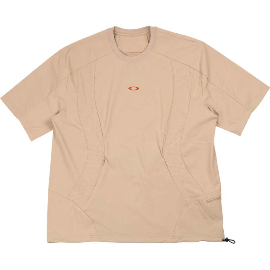 Oakley T Shirts Men's Beige Crew Neck Moderate Straight Fit
