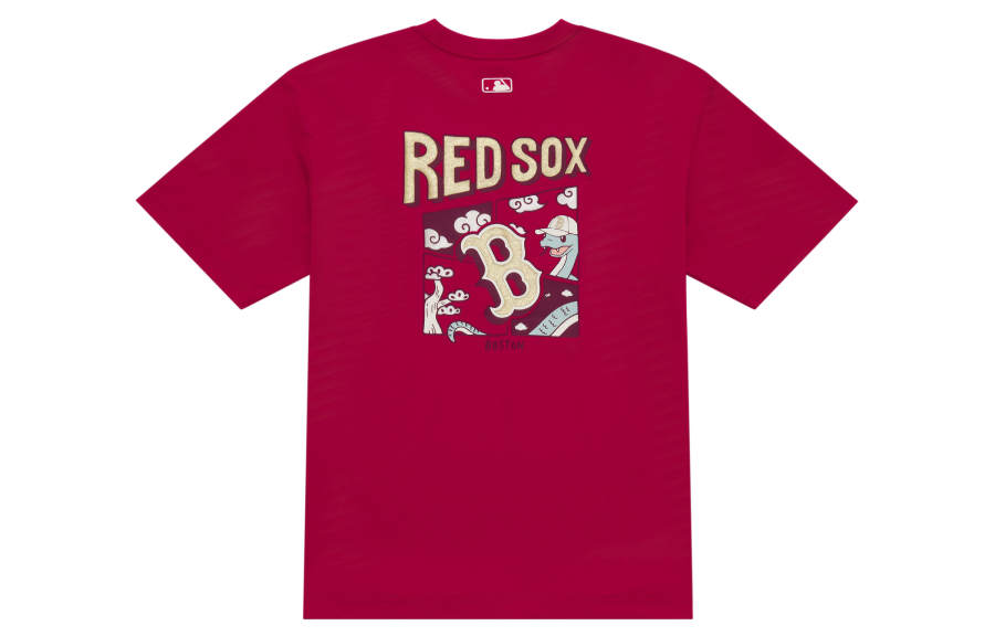 MLB Boston Red Sox Year Of The Snake Chinese New Year Collection SS25 T Shirt Unisex Dark Red