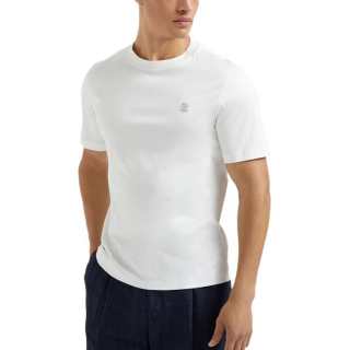 Brunello Cucinelli Logo Embroidered Crewneck T Shirt