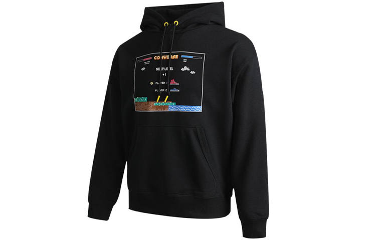 Converse Converse Sweatshirts Men's Black Hooded Moderate Regular