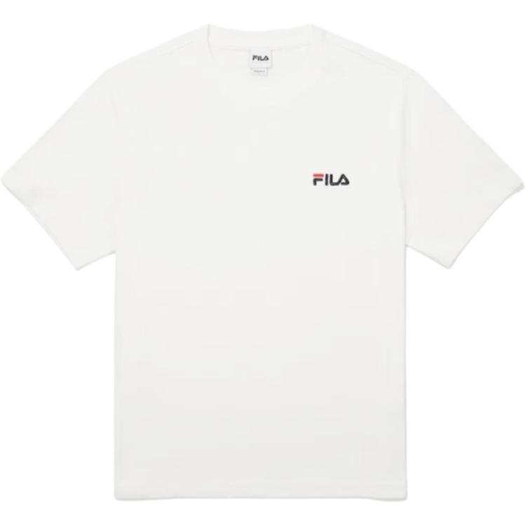 FILA Linear T Shirt Korean Style Unisex White