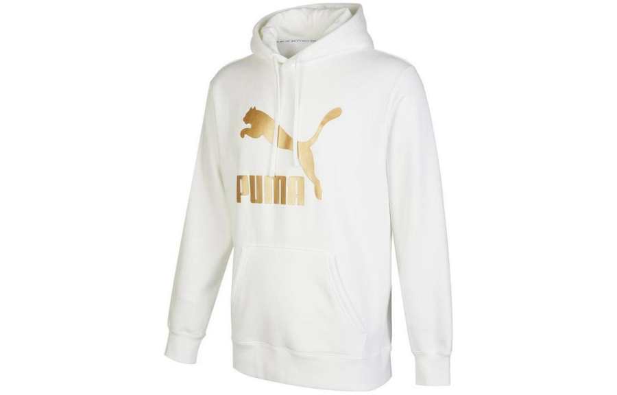PUMA Sweatshirts Men's White Hooded Moderate Regular