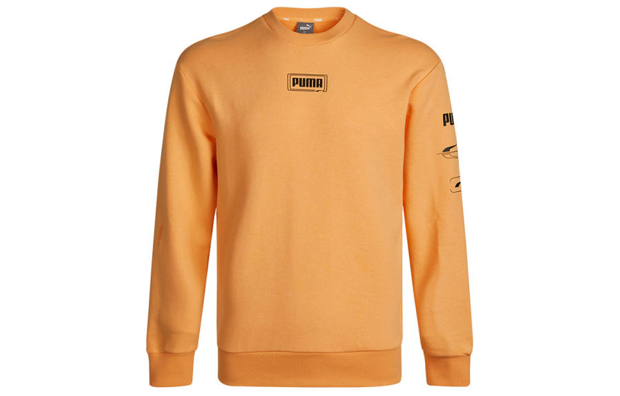 PUMA PUMA Sweatshirts Men's Orange Crew Neck Moderate Regular
