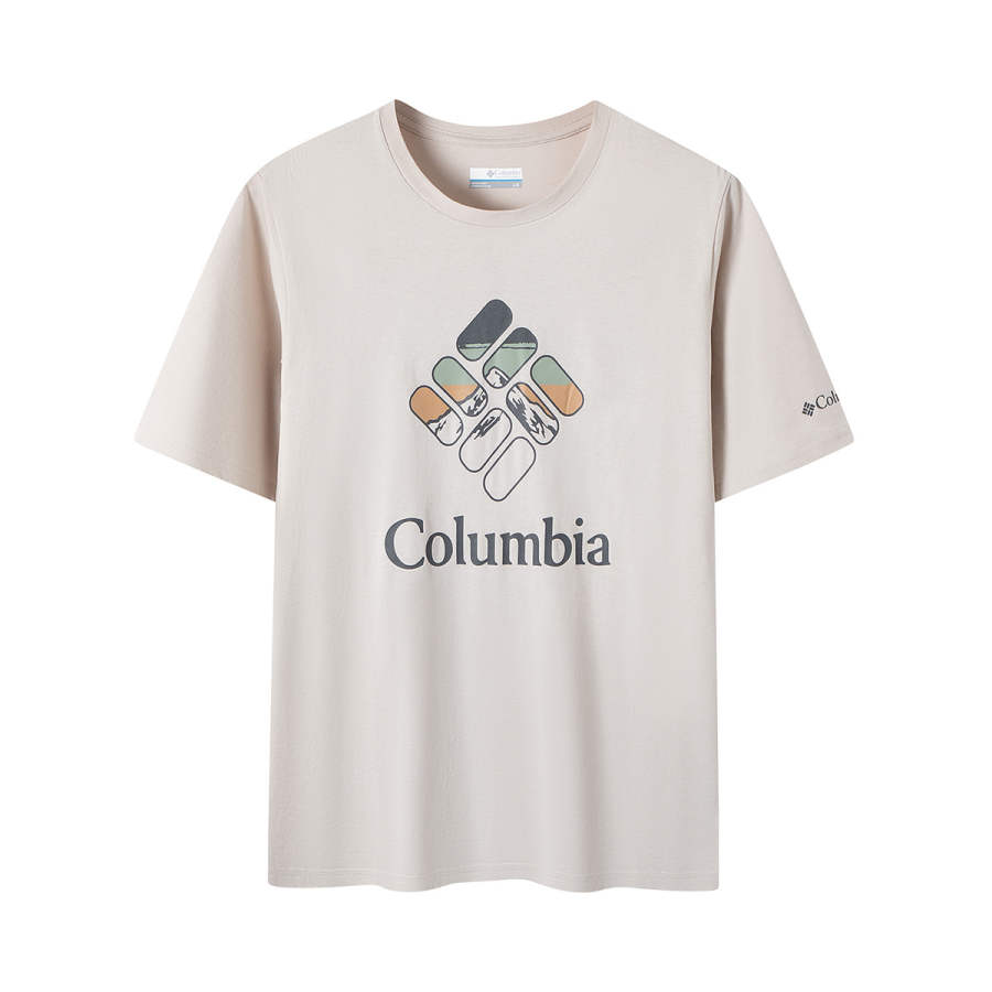Columbia T Shirt Men's White Khaki