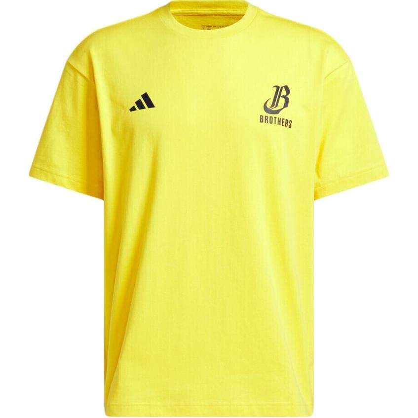 Adidas Adidas Clothing T Shirts Unisex Yellow Crew Neck Straight Fit