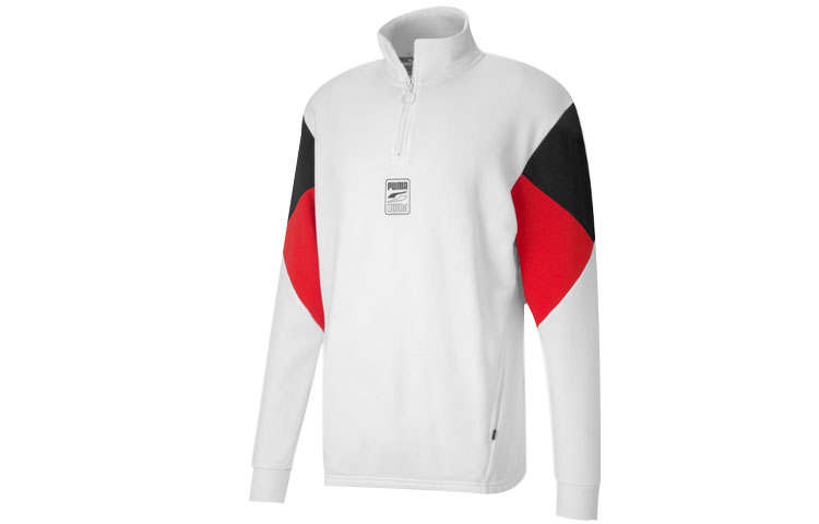 PUMA PUMA Sweatshirts Men's White Stand Collar Moderate Regular