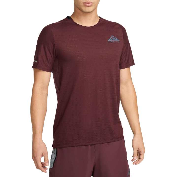 Nike Nike Dry Fit Trail T Shirt Men's Red Brown