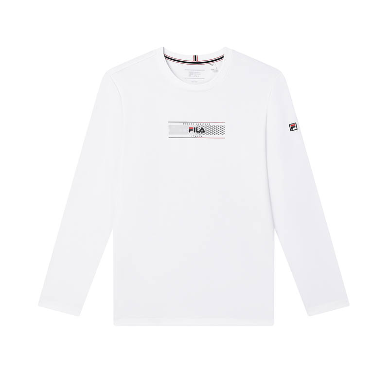 FILA T Shirts Men's Standard White Crew Neck Moderate Straight Fit