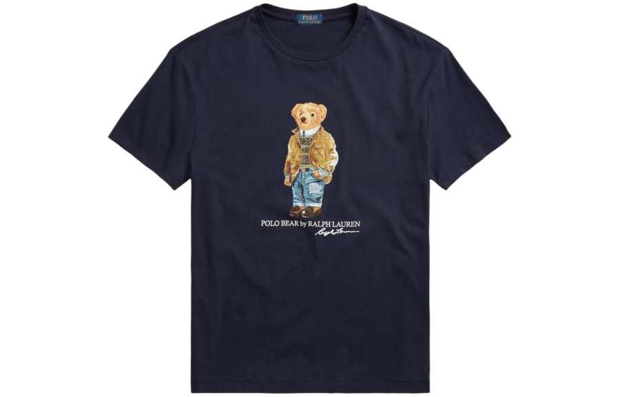 Polo Ralph Lauren Polo Bear T Shirt Custom Slim Fit Men's Marine Blue