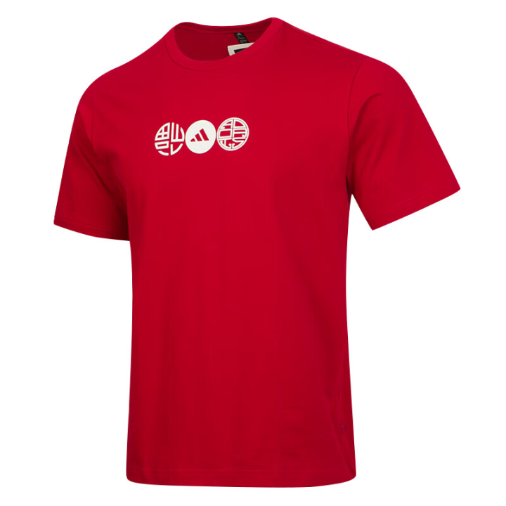 Adidas Adidas T Shirts Men's Red Crew Neck Moderate