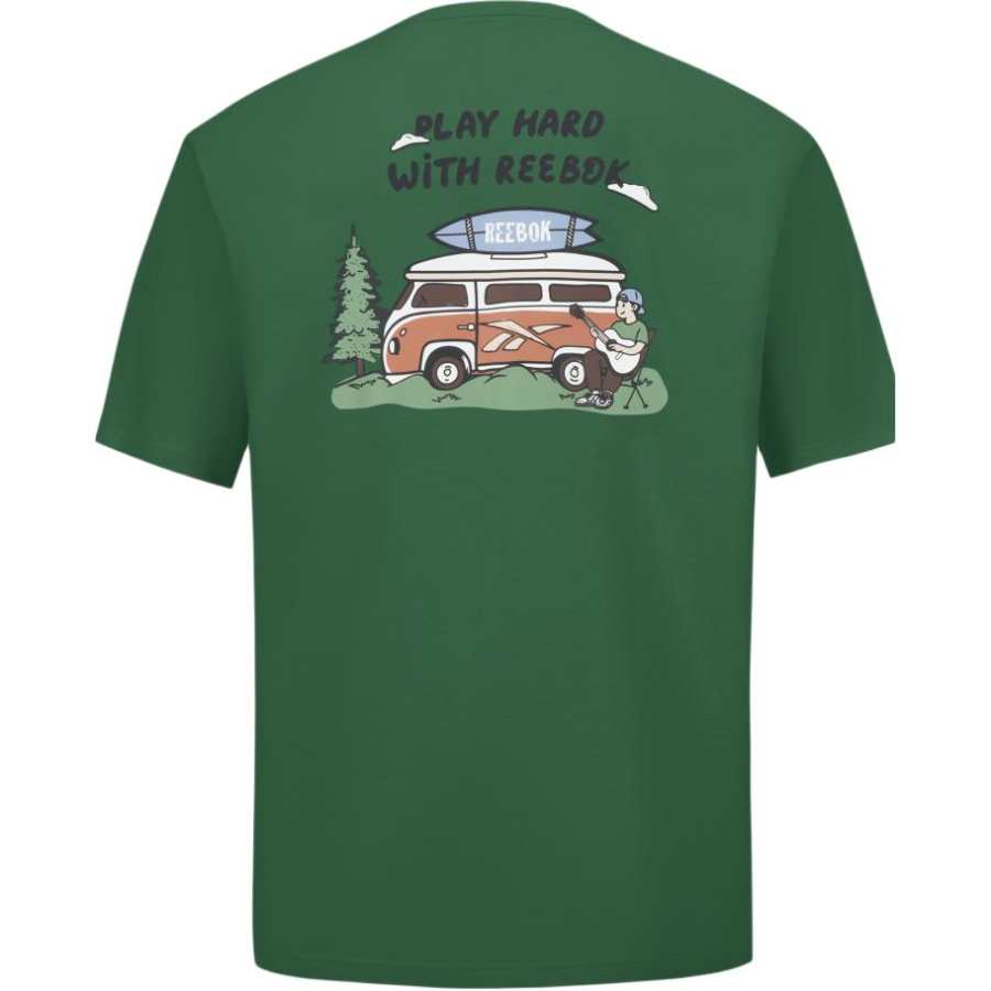 Reebok T Shirt Unisex Dark Green