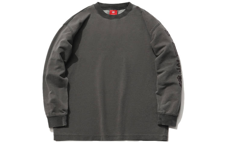 Li-Ning Li Ning Sweatshirts Men's Denim Gray Crew Neck Moderate Regular