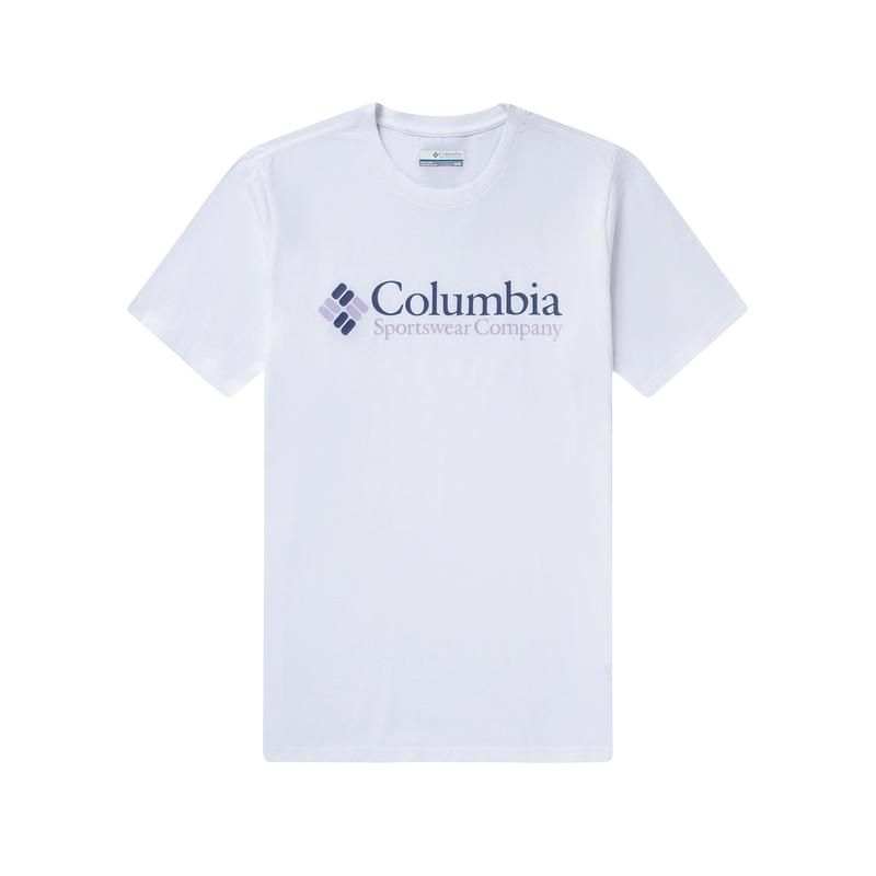 Columbia T Shirts Men's White Crew Neck Moderate
