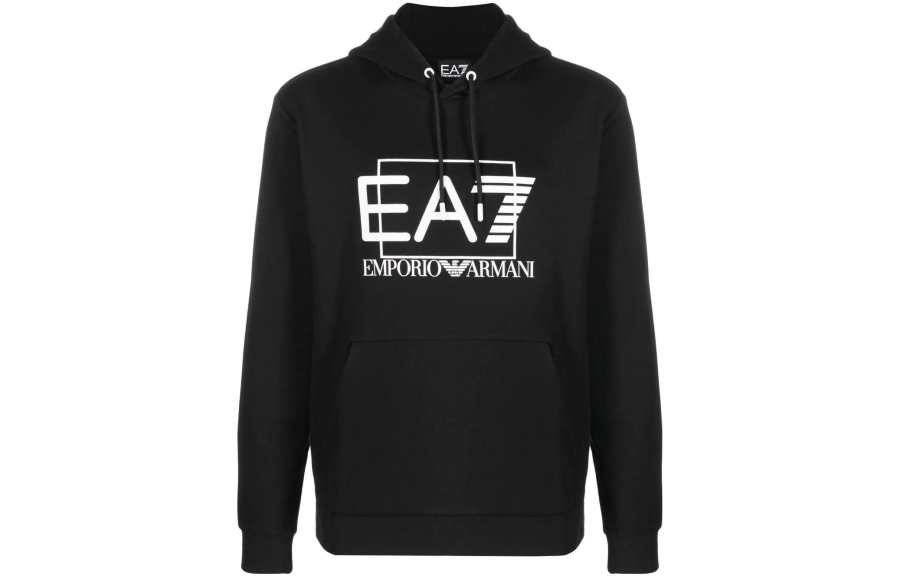 EMPORIO ARMANI 【Previous Season】logo-print cotton hoodie