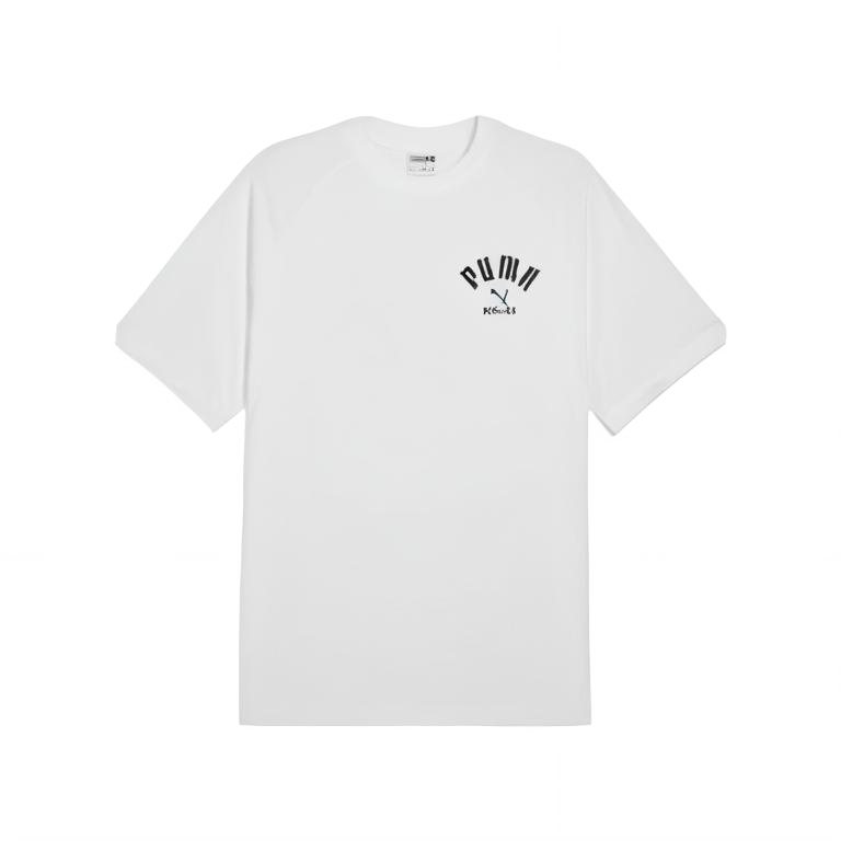 PUMA T Shirts Unisex Puma White Crew Neck Moderate