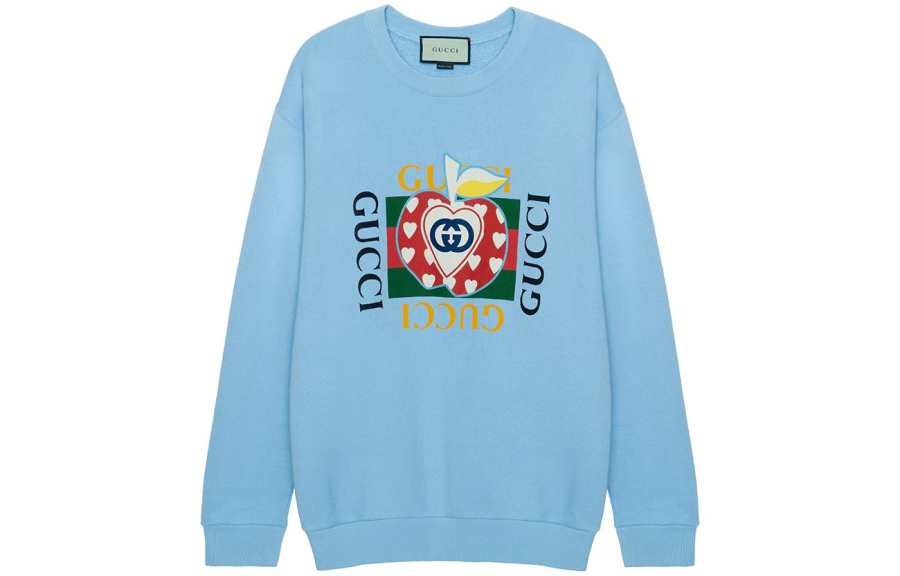 GUCCI Sweatshirts Unisex Blue Crew Neck Moderate Regular