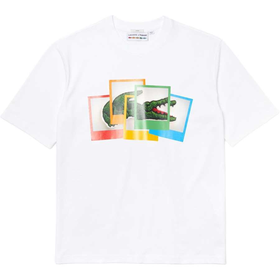 LACOSTE x LIVE X Polaroid T Shirt Unisex White