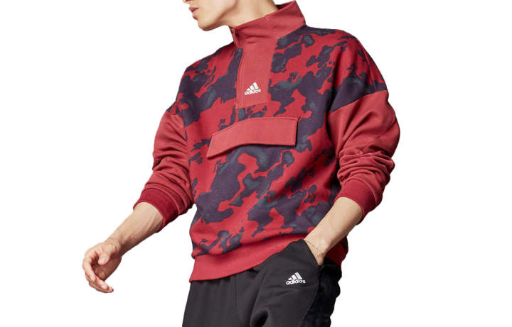Adidas Adidas Sweatshirts Men's Red Stand Collar Moderate Regular