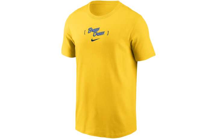 Nike Nike x MLB T Shirt Milwaukee Brewers Men's Yellow